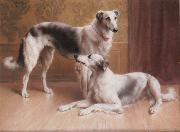 Carl Reichert Hounds in an Interior china oil painting reproduction